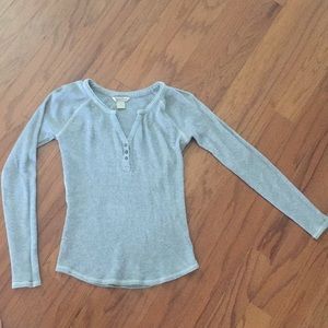 Waffle knit long-sleeve.